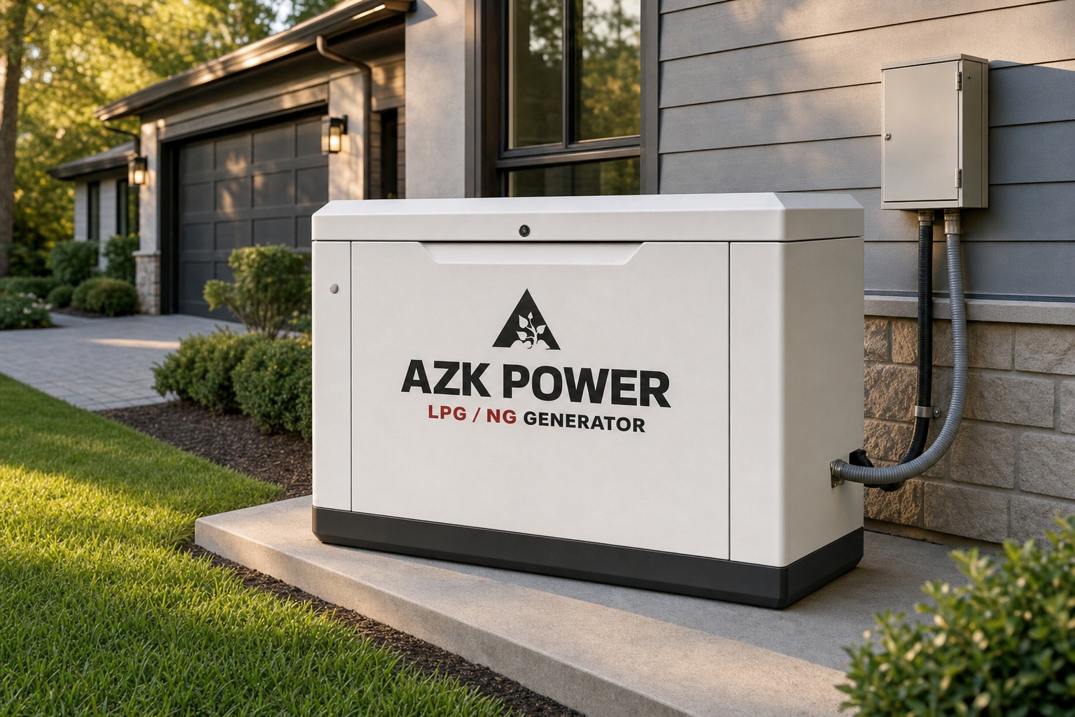 Газовый генератор AZK POWER у частного дома